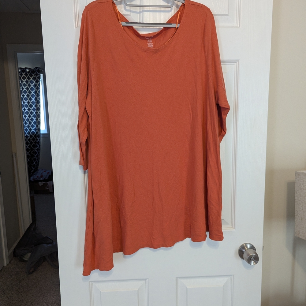 Joan Vass Terracotta Tunic Top